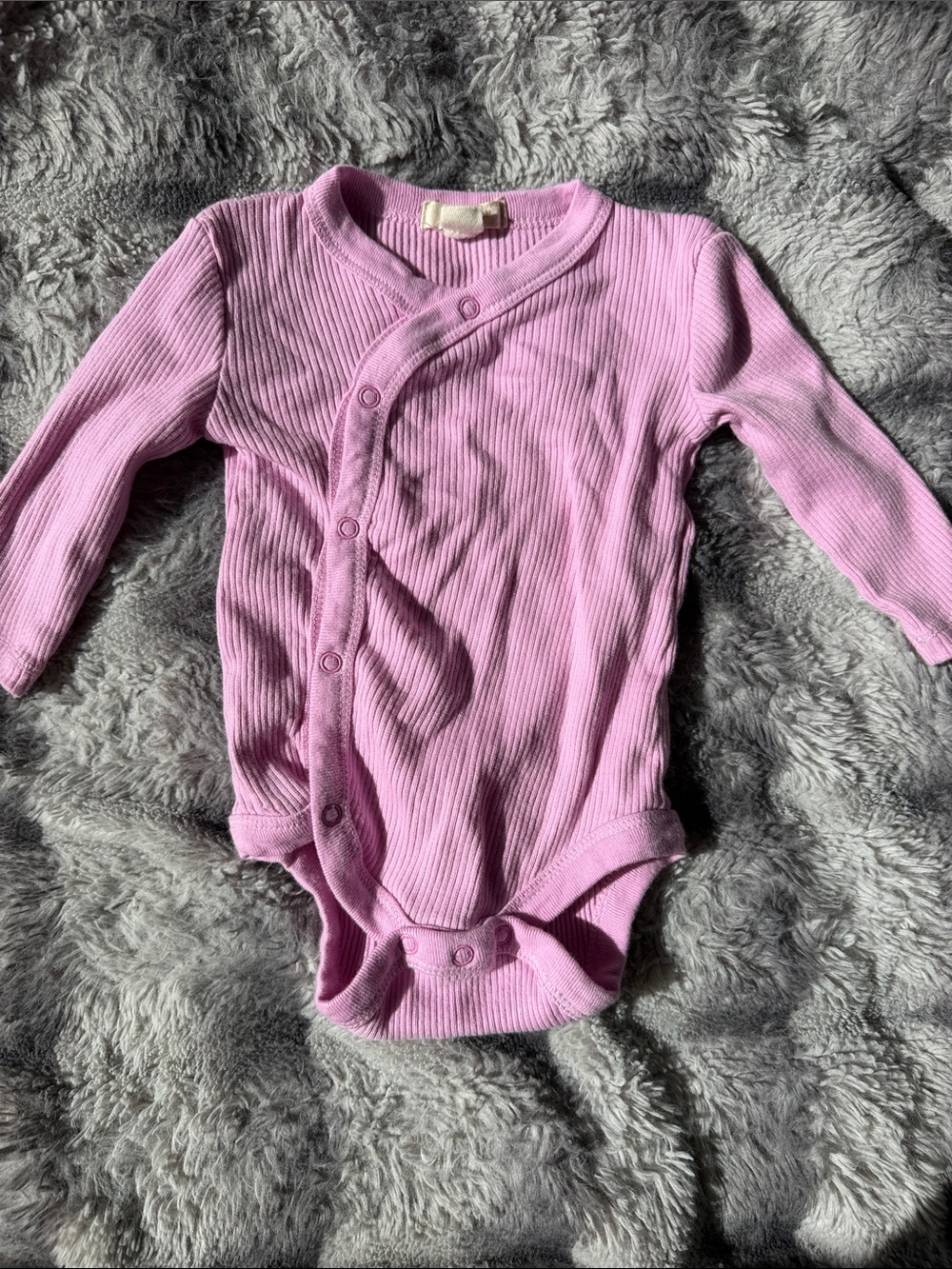 Burt's Bees Baby Ribbed Long-Sleeve One-Piece in Light Purple